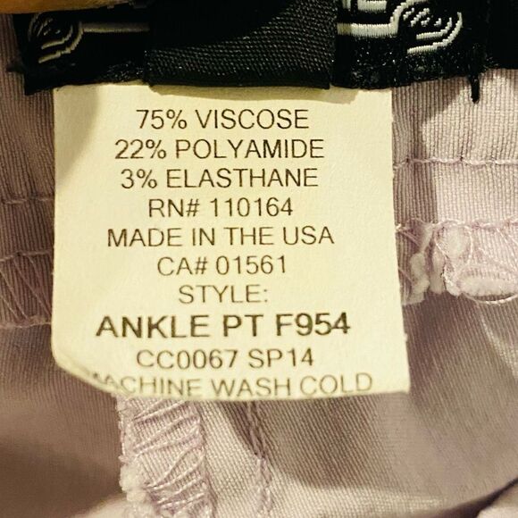 Avenue Montaigne Pull On Stretch Straight Leg Ankle Pants Size 0 - Picture 3 of 4